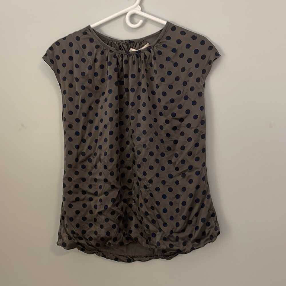 Graham & Spencer 100% Silk Polka Dot Sleeveless Blouse Size Small